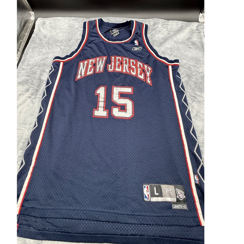 Vince Carter #15 New Jersey Nets Reebok NBA Jersey Men's L +2 Navy Blue